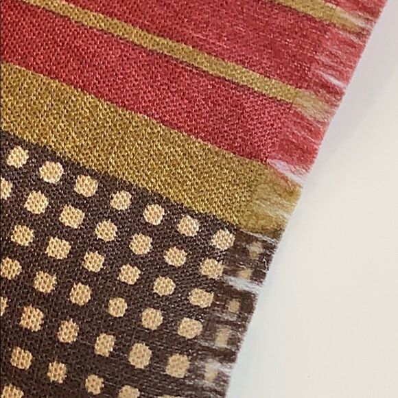 Calvin Klein silk geometric fringed scarf - Picture 8 of 9